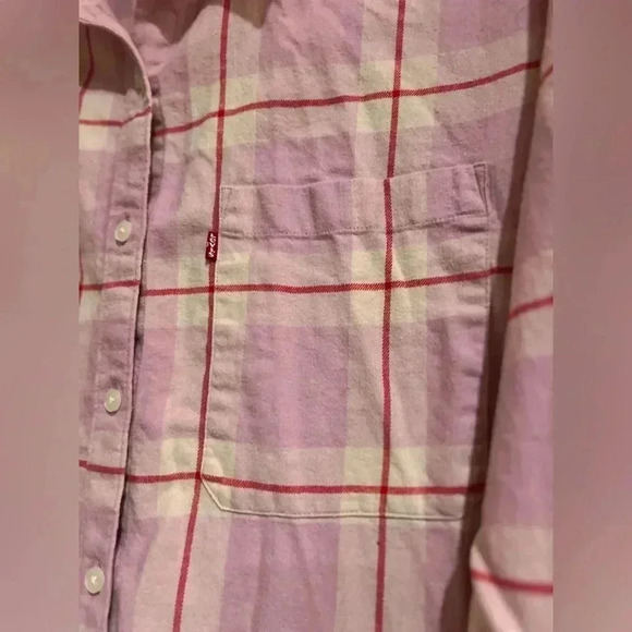 Levi’s women’s HENRI FLANNEL BUTTON-UP SHIRT size Large - Picture 7 of 7